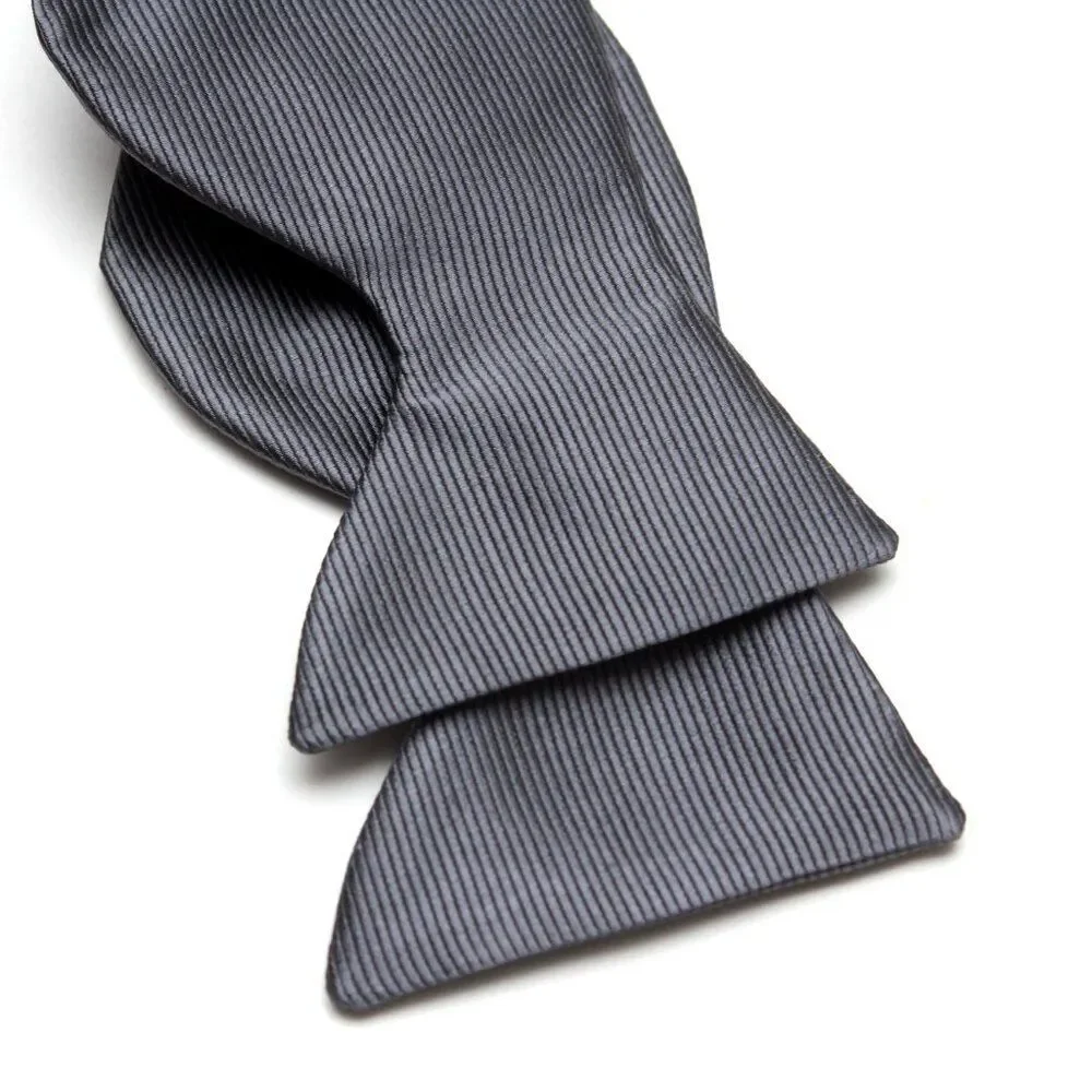 Men's Self-tied Bow Tie 100%Silk‎ Large Butterfly Grey S713